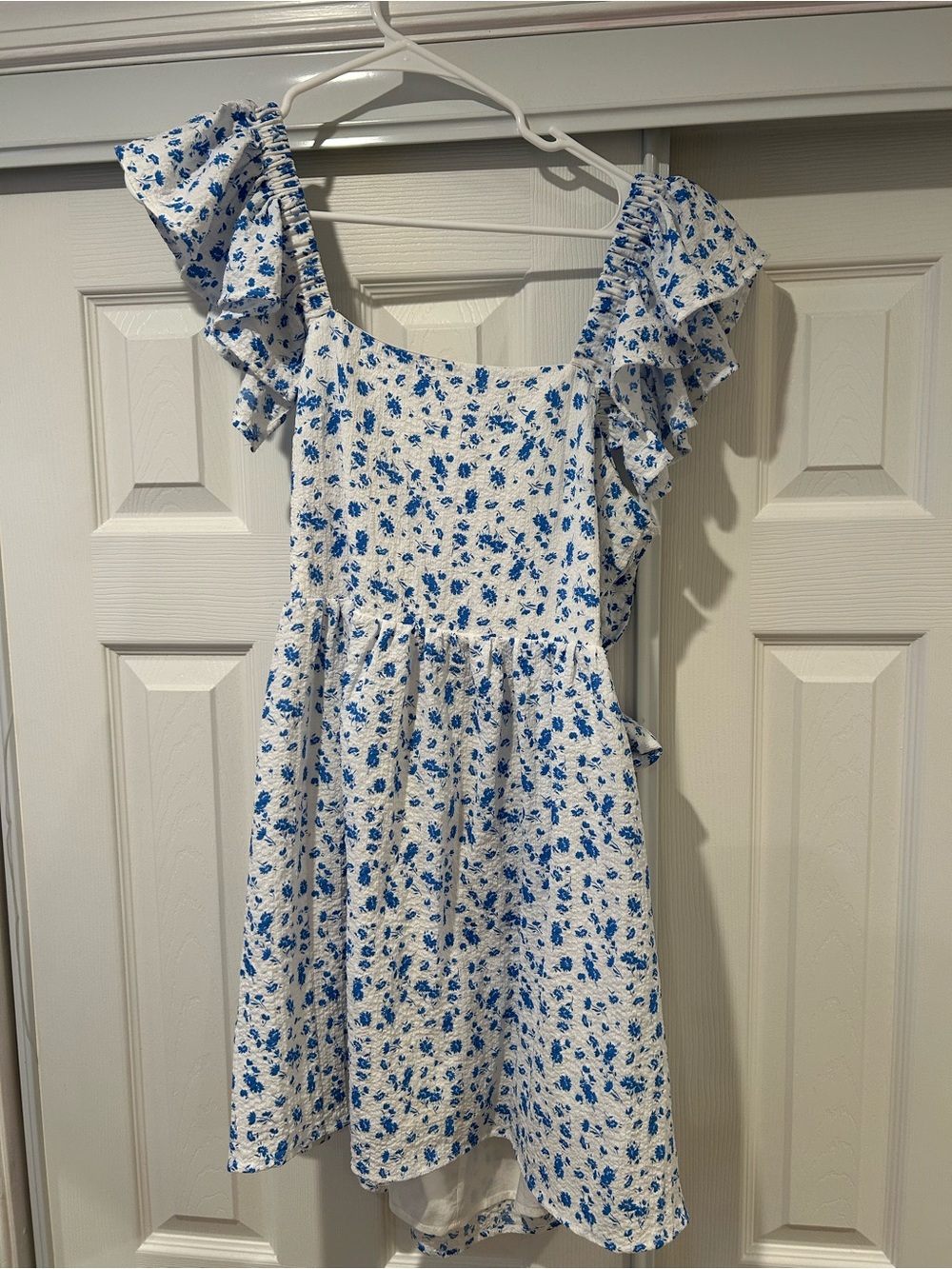 Blue Floral Ruffle Sundress